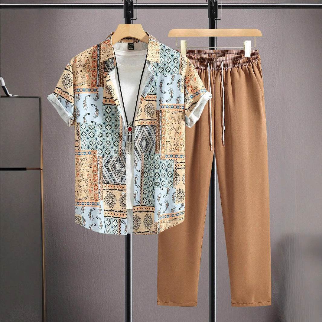 Ethnic Style Casual Shirt & Trousers Suit for Men - Premium Comfort & Style - Buy Center