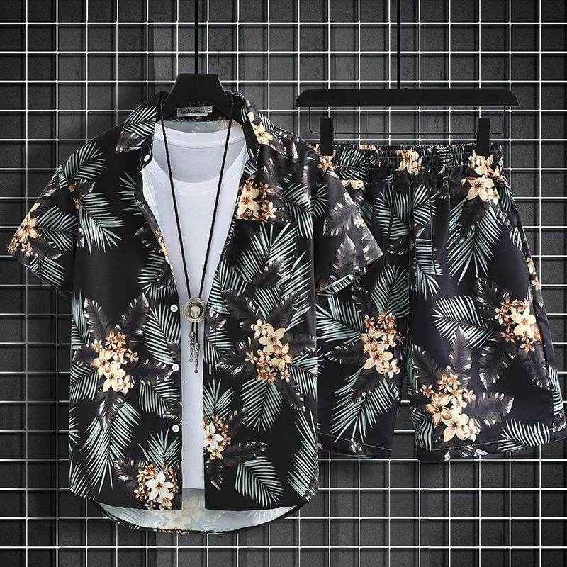 Men's Hawaiian Beach Pants & Shirt Suit - Quick-Dry Casual Set 2025