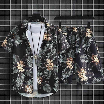 Men's Hawaiian Beach Pants & Shirt Suit - Quick-Dry Casual Set 2025