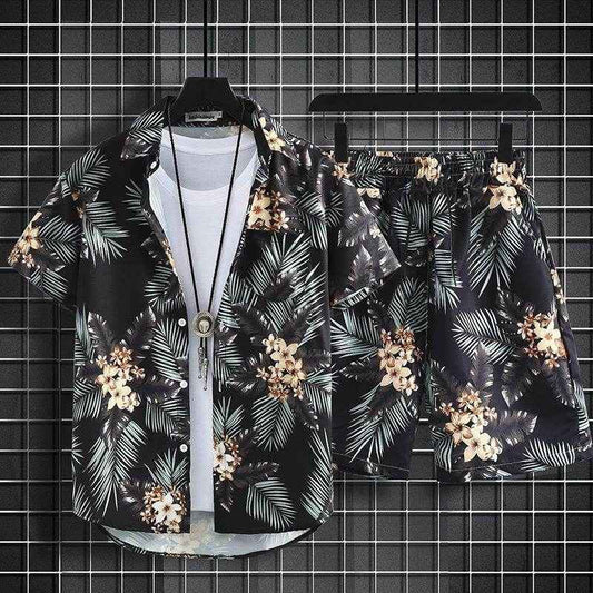 Men's Hawaiian Beach Pants & Shirt Suit - Quick-Dry Casual Set 2025