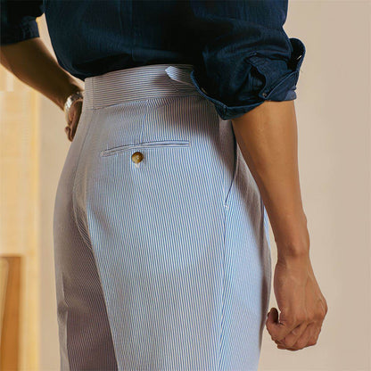 Men's Casual Suit Pants - Loose Harem Style in Trendy Blue for 2025 - Buy Center