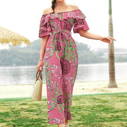 Fashion Printing Lace Up Jumpsuit - Trendy Styles for 2025 - Buy Center