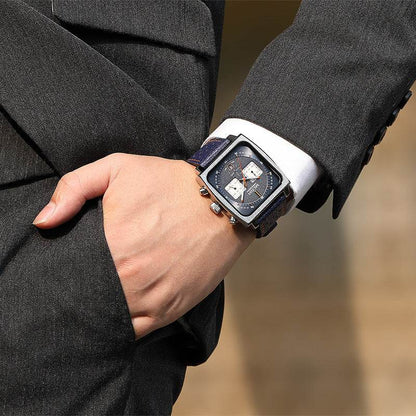 Buycenter Men's Waterproof Luminous Calendar Square Watch - Stylish & Functional - Buy Center