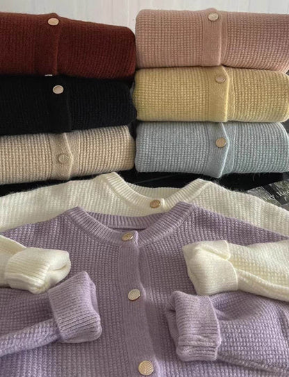 Women's Round Neck Knitted Cardigan - Stylish Cozy Sweater Coat 2025 - Buy Center