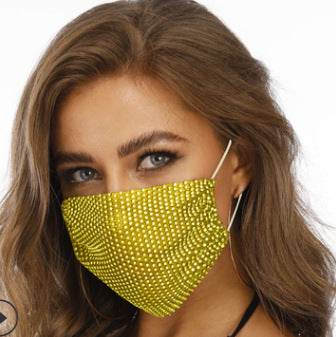 Stylish Fishnet Rhinestone Face Mask - Modern Trendy Design for All - Buy Center