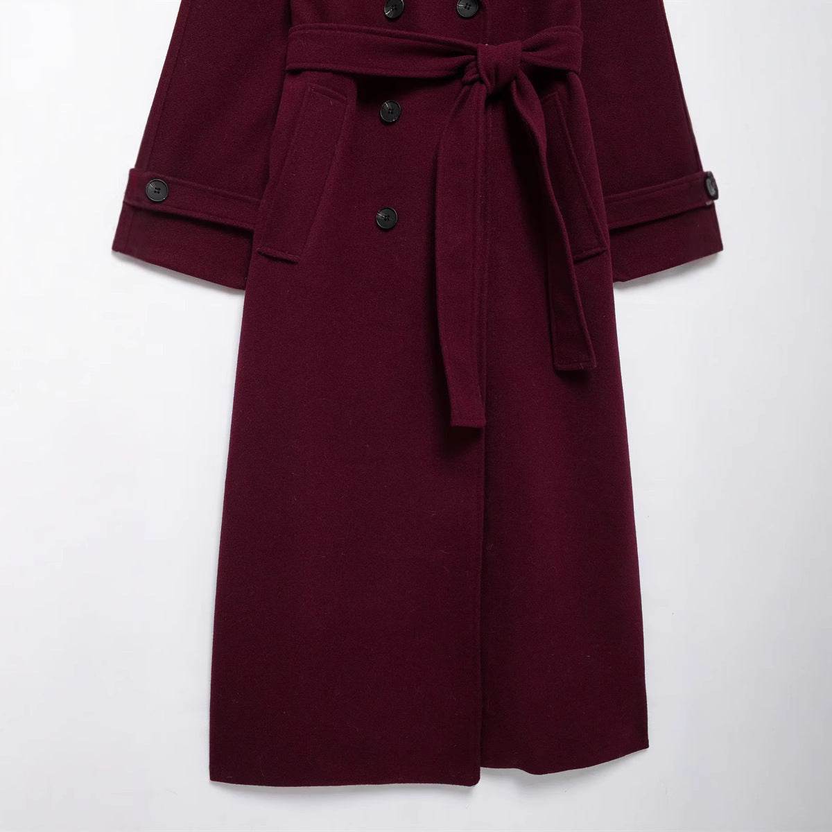 Women's Double Breasted Woolen Coat - Stylish & Warm for Winter 2025 - Buy Center