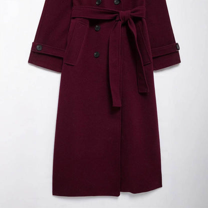 Women's Double Breasted Woolen Coat - Stylish & Warm for Winter 2025 - Buy Center