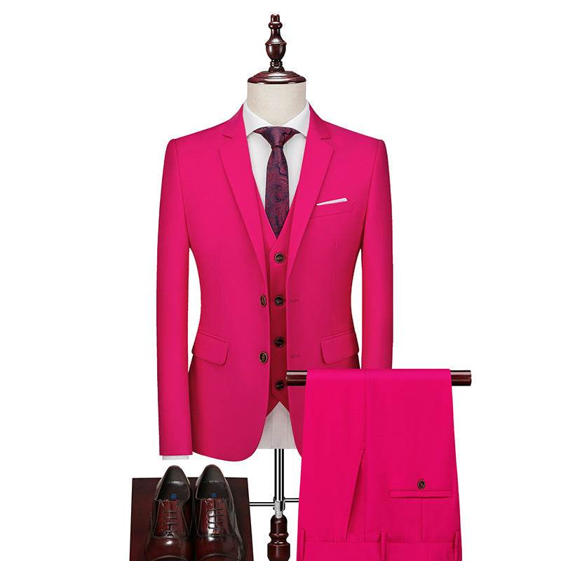 Buycenter Men's Three-Piece Slim Fit Suit - Multicolor Options Available - Buy Center