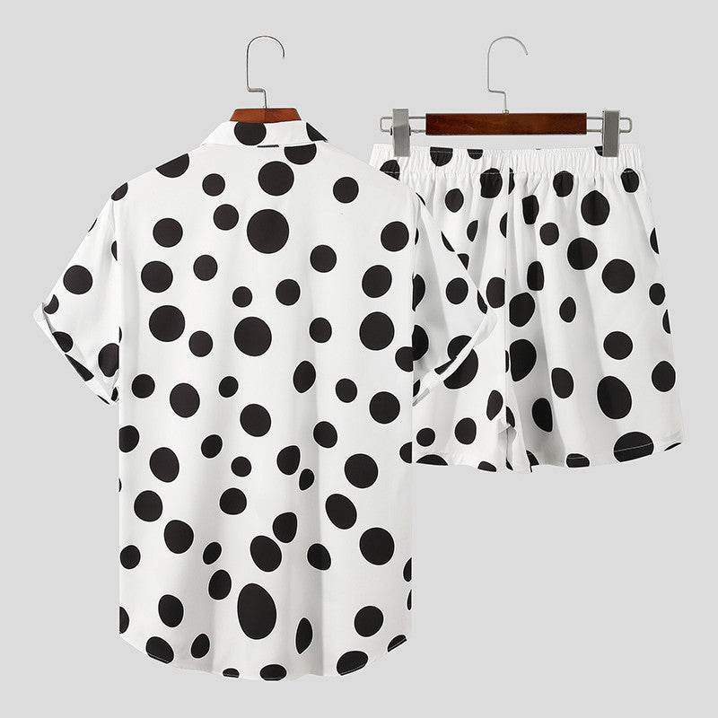 Oversized Hawaiian Beach Print Casual Shirt Set - Stylish Men’s Pajamas - Buy Center