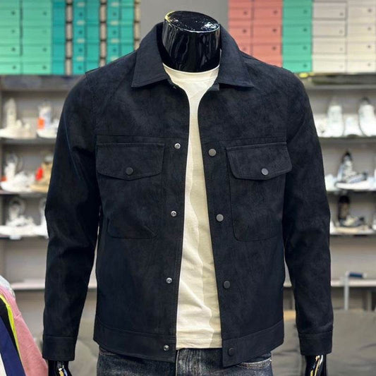 Trendy Cool Suede Jacket for Men - Stylish Casual Collar, Versatile Fit - Buy Center