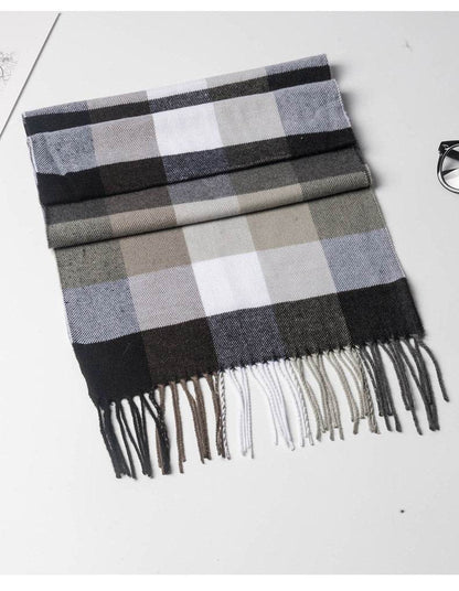 Stylish Men's Plaid Scarf - Premium Imitation Cashmere, 2025 Trendy Design - Buy Center