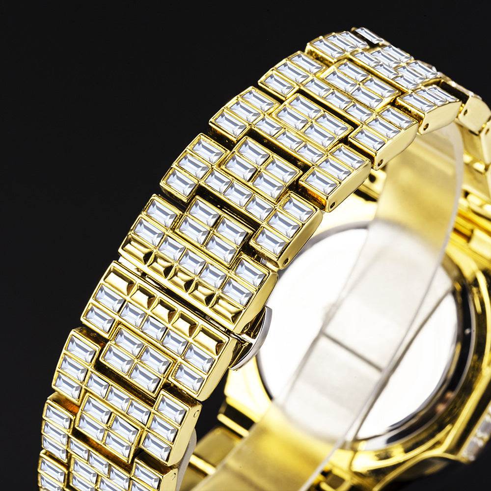 High-Grade Waterproof Calendar Watch for Men - Stylish Full Drill Design - Buy Center