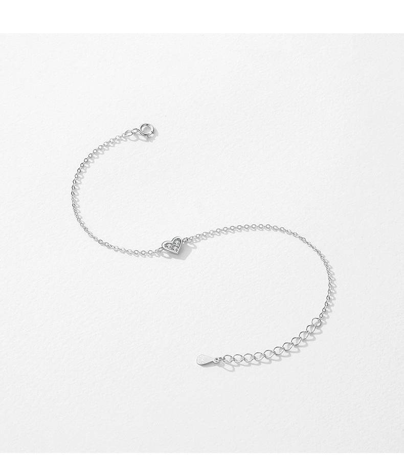 Buy Center Women's Heart-Shaped Bracelet - Elegant Silver with Zircon - Buy Center