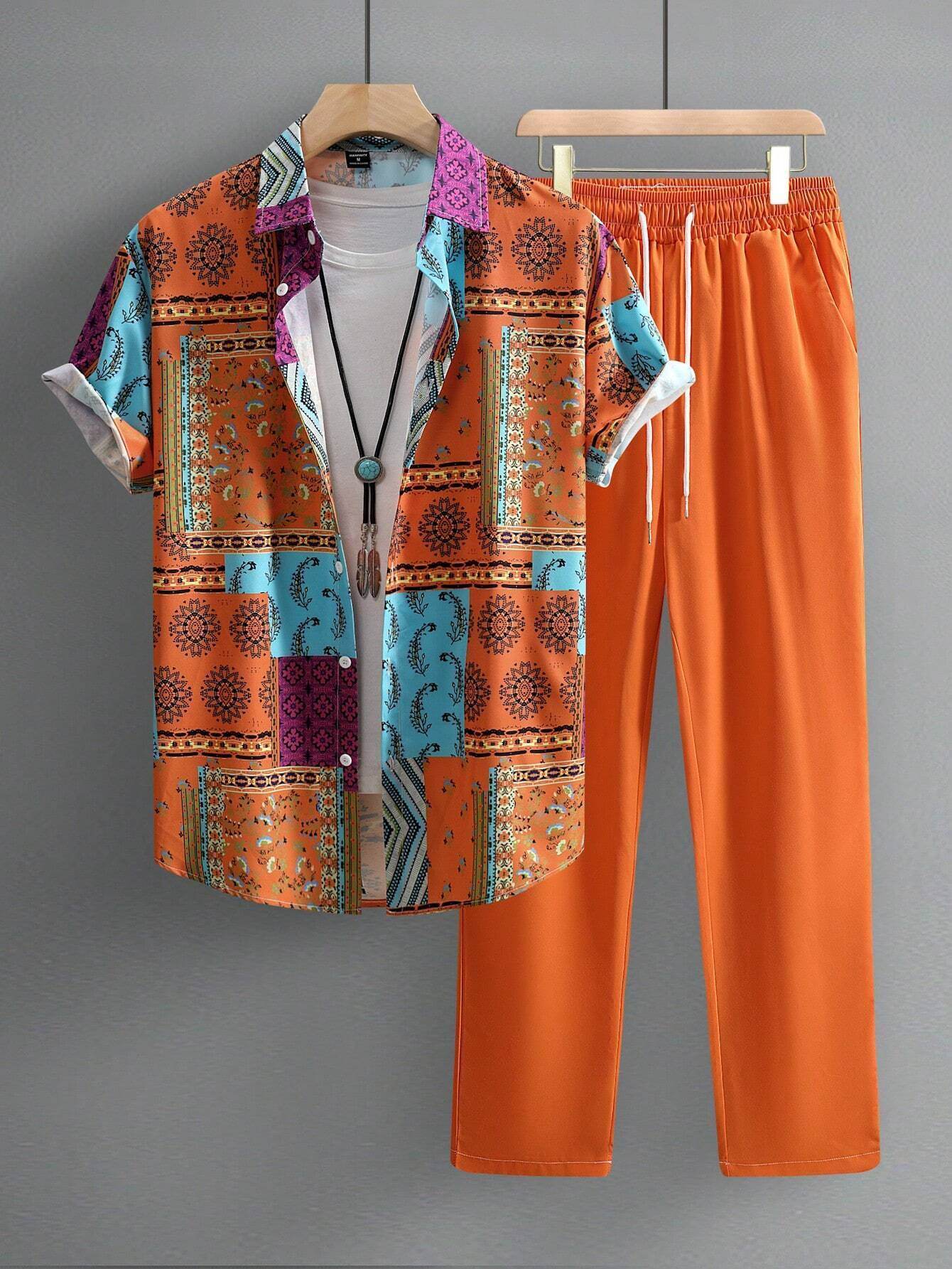 Ethnic Style Casual Shirt & Trousers Suit for Men - Premium Comfort & Style - Buy Center