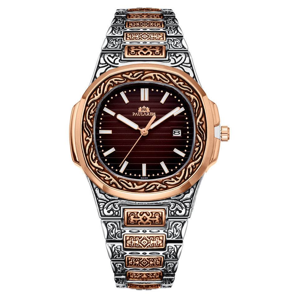 Carved Quartz Parrot Calendar Watch - Glow-in-the-Dark Waterproof Style - Buy Center