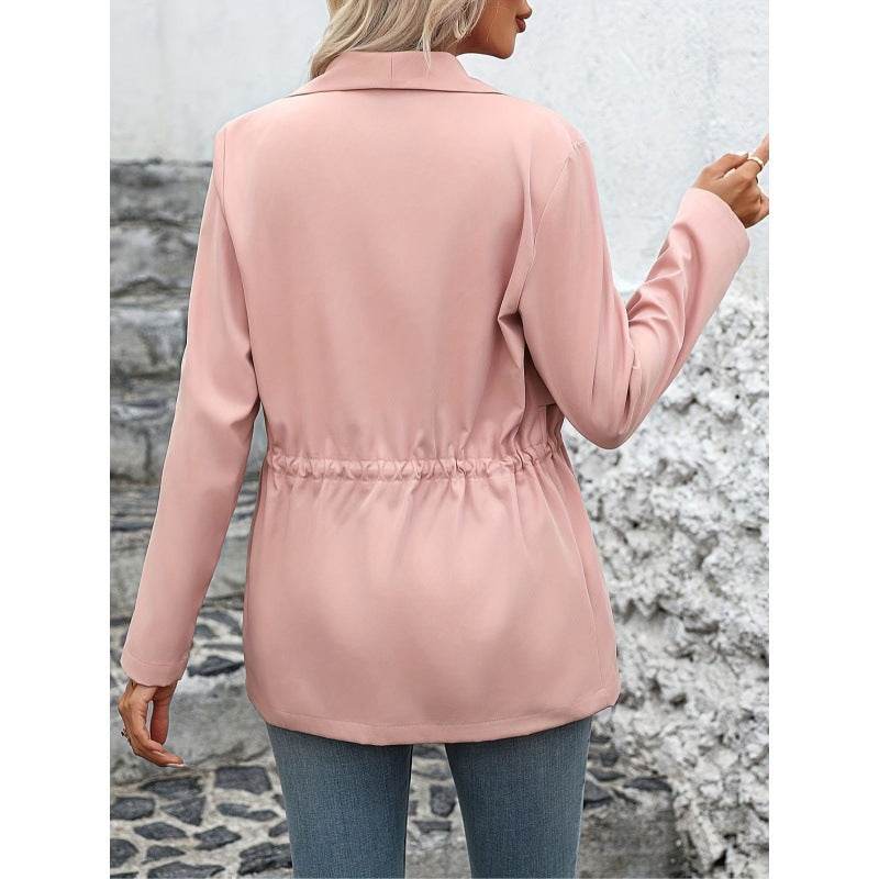 Buycenter Women's Trench Coat - Fashionable Solid Color, Lace-Up Style - Buy Center