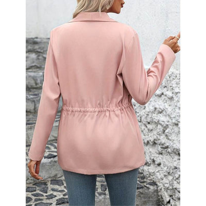 Buycenter Women's Trench Coat - Fashionable Solid Color, Lace-Up Style - Buy Center
