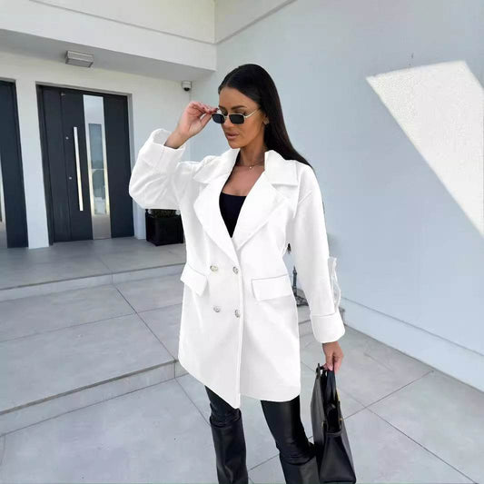 Women's Double Breasted Woolen Coat - Stylish Winter Fashion, All-Match - Buy Center