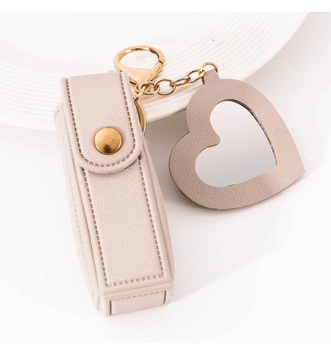Modern Small Mirror Lipstick Pack Keychain Pendant - Stylish Clutch Accessory - Buy Center