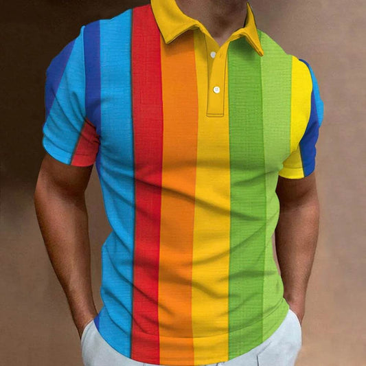 Men's 3D Rainbow Printing Casual T-Shirt - Summer Style & Ultimate Comfort - Buy Center