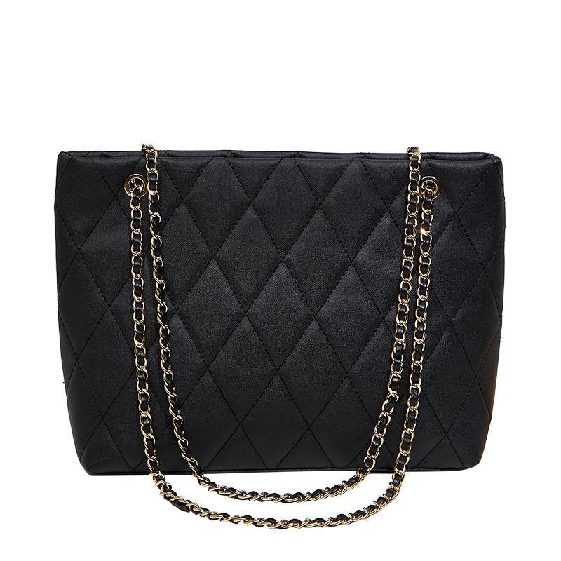 Rhombus Casual Tote Bag - Vintage Chain Shoulder Bag for Daily Style - Buy Center