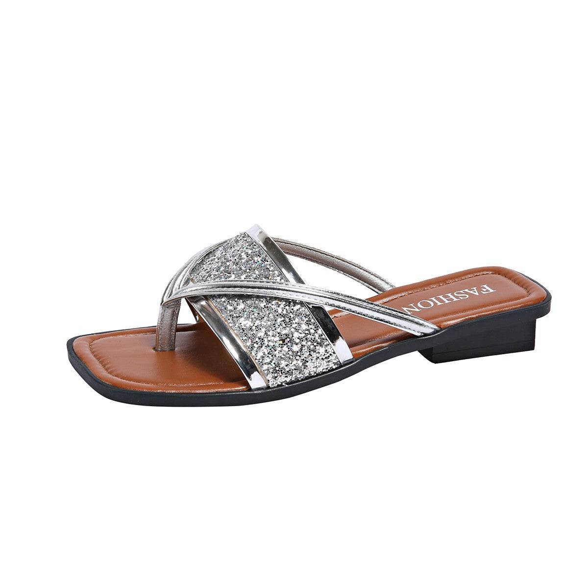 Buycenter Plus Size Woven Clip Toe Slippers - Breathable & Lightweight - Buy Center