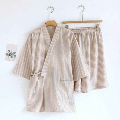 Washed Cotton Thin Striped Pajamas - Comfortable Sleepwear Set For All