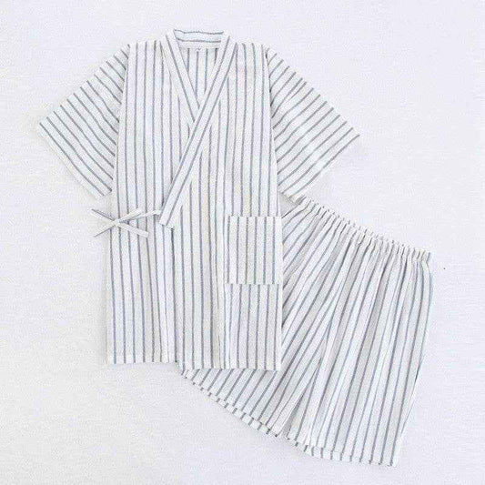 Washed Cotton Thin Striped Pajamas - Comfortable Sleepwear Set For All