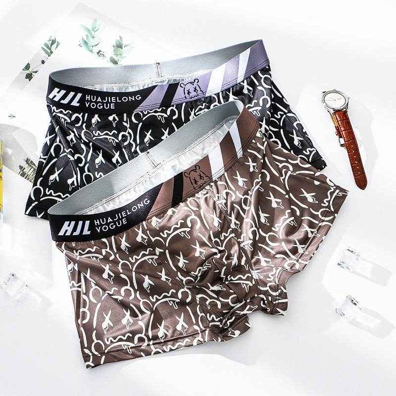 BuyCenter Men's Slim Fit Multi-Color Boxers - Breathable Ice Silk Comfort