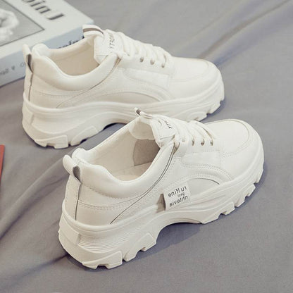 Buycenter Women's Trendy Thick Soled White Vulcanize Shoes - Casual Style - Buy Center