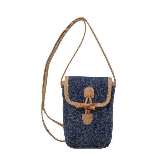 Buycenter Women's Vertical Denim Phone Bag - Stylish Shoulder Messenger Bag - Buy Center
