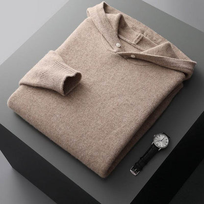 Buycenter Men's Casual Knitted Hoodie - Stylish Wool Hooded Sweater - Buy Center