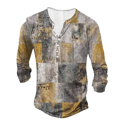 3D Digital Printed Ethnic Pattern Top - Open Placket, Trendy Styles - Buy Center