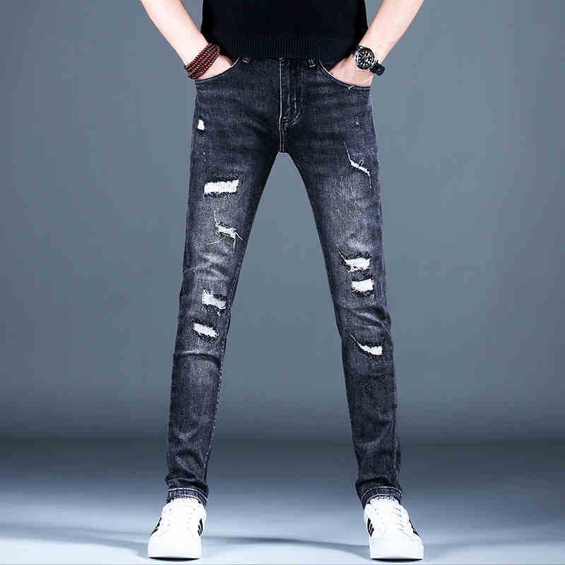 Ripped Fleece Padded Jeans for Men - Stretch Slim-Fit Casual Style - Buy Center