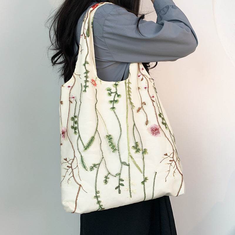 Buycenter Embroidered Canvas Bag - Stylish Holiday Schoolbag - Buy Center