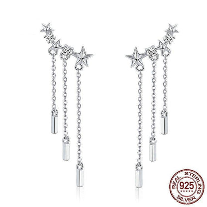 Buy Center Trendy Silver Inlaid Gemstone Earrings - European & American Style - Buy Center