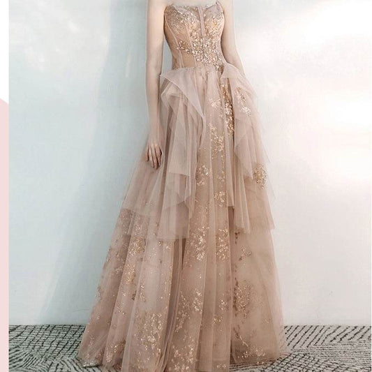 Buycenter Toast Dress - Elegant Beaded Evening Dress for Weddings & Events - Buy Center