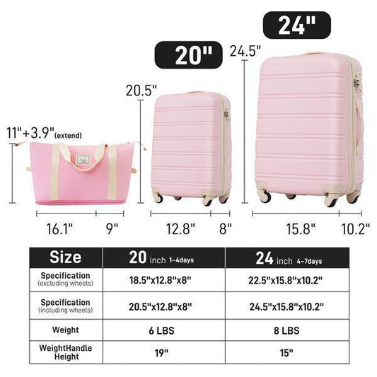Durable Hard Shell Luggage Set of 2 - TSA Lock & Lightweight Design - Buy Center