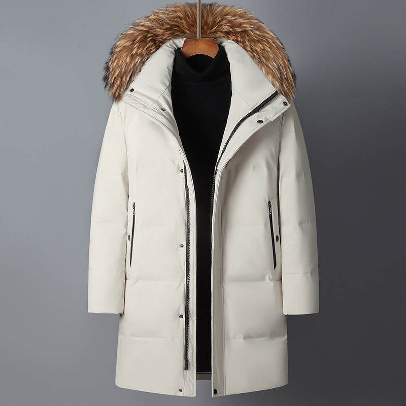Men's Loose Down Jacket Coat - Stylish Solid Color for Everyday Wear - Buy Center