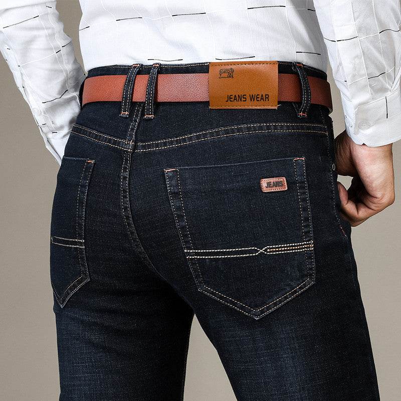 Buycenter Men's Stretch Slim Straight Jeans - Comfortable Business Casual Fit - Buy Center