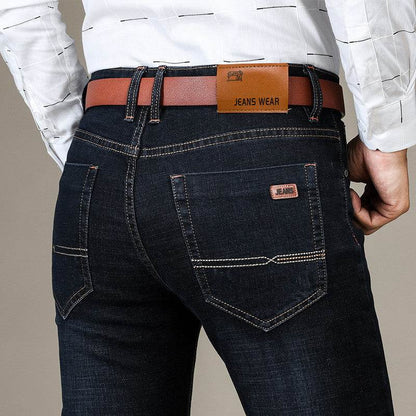 Buycenter Men's Stretch Slim Straight Jeans - Comfortable Business Casual Fit - Buy Center