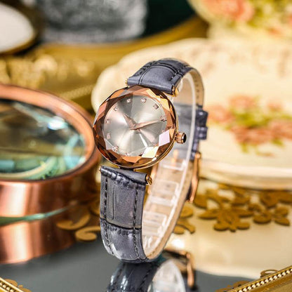 Buy Center Women's Spire Dial Cut Mirror Strap Watch - Quartz Movement - Buy Center
