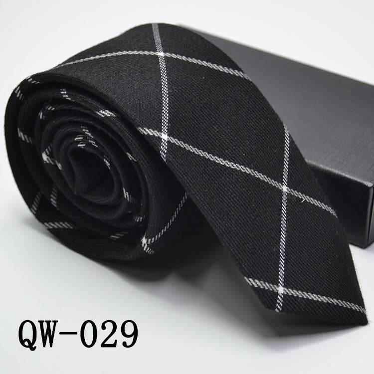 Elegant Men's Super Narrow Bow Tie - Trendy Wool-like Cotton Stripes - Buy Center