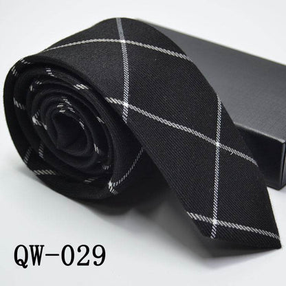 Elegant Men's Super Narrow Bow Tie - Trendy Wool-like Cotton Stripes - Buy Center