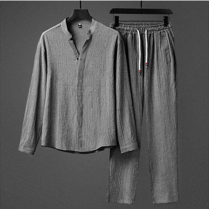 Buycenter Chinese Style Tang Suit - Plus Size Long Sleeve Two-Piece Set - Buy Center