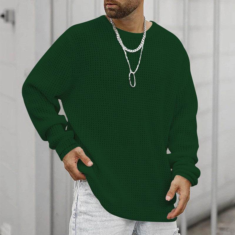 Casual Men's Long Sleeve Crew Neck Top - Loose Fit & Modern Style - Buy Center
