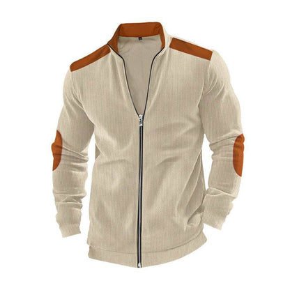 Trendy Color Block Cardigan - Zipper Long Sleeve Outerwear for 2025 - Buy Center