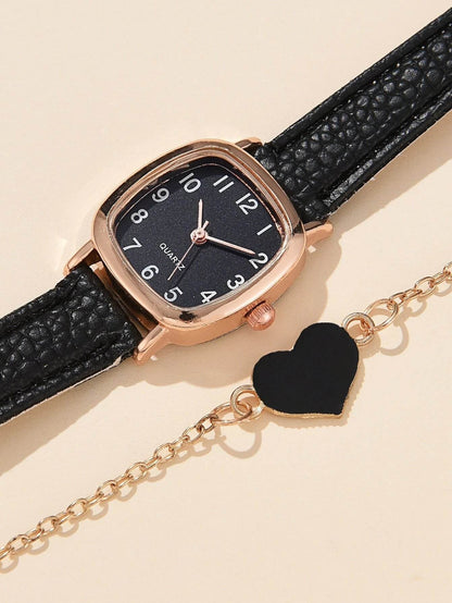 Buy Center Retro Women's Watch - Elegant Square Plate & Imitation Leather - Buy Center