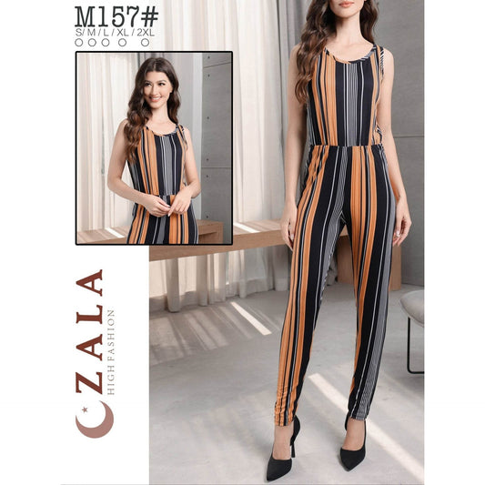 Women's Striped Sleeveless Jumpsuit - Trendy Spring/Summer Fashion Style - Buy Center