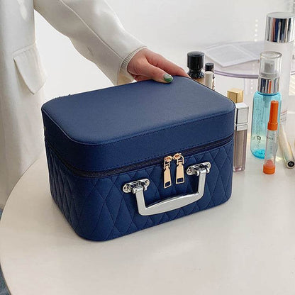 Buycenter Double-Layer Cosmetic Bag with Mirror - Large Capacity Storage - Buy Center
